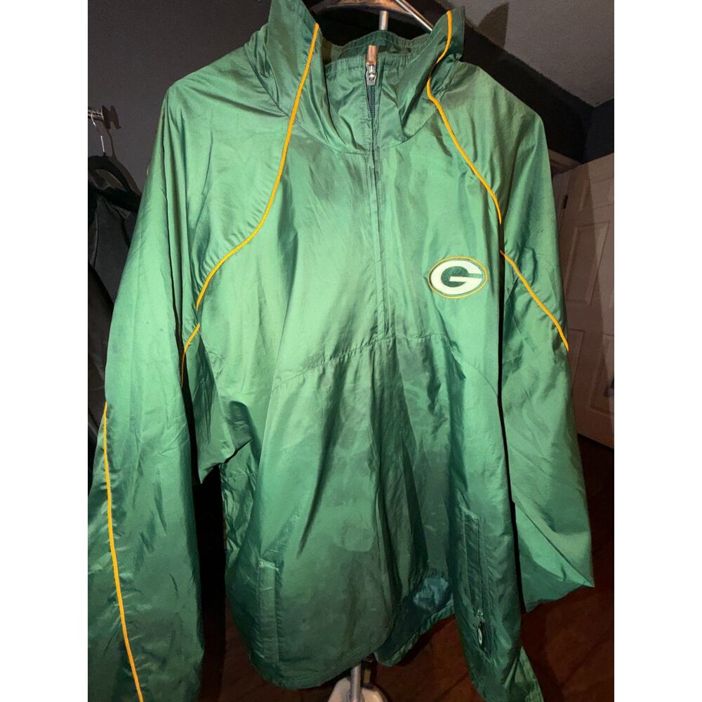 Vintage Reebok Green Bay Packers Pullover Windbreaker Jacket XL NFL